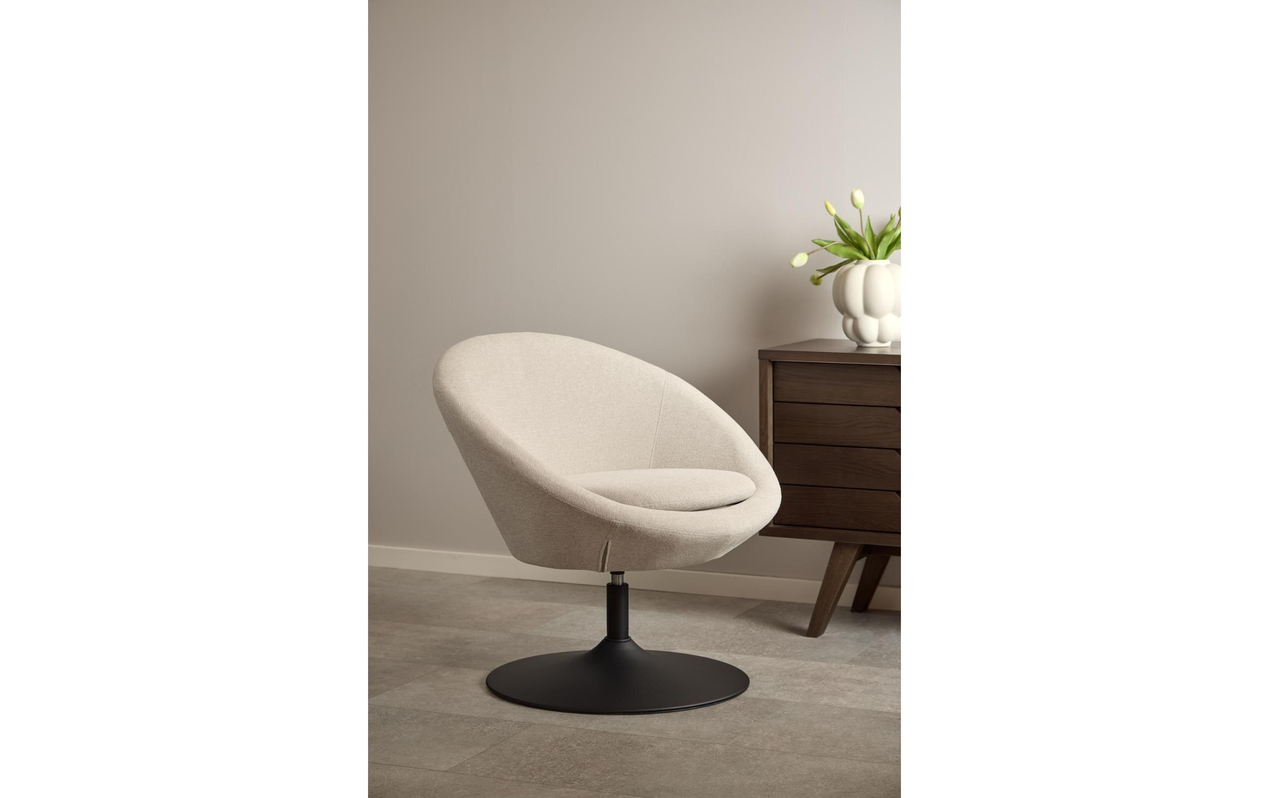 Sessel Center Beige<br>Moderner Loungesessel mit Drehfunktion