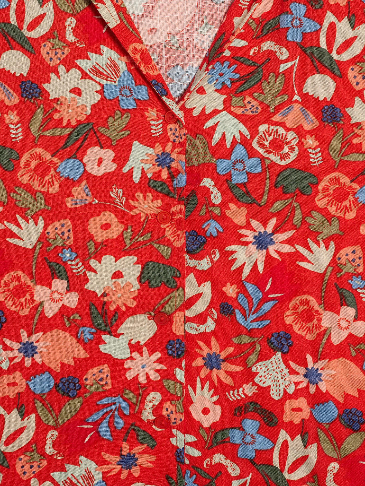 Chemise Femme A Fleurs Rouge