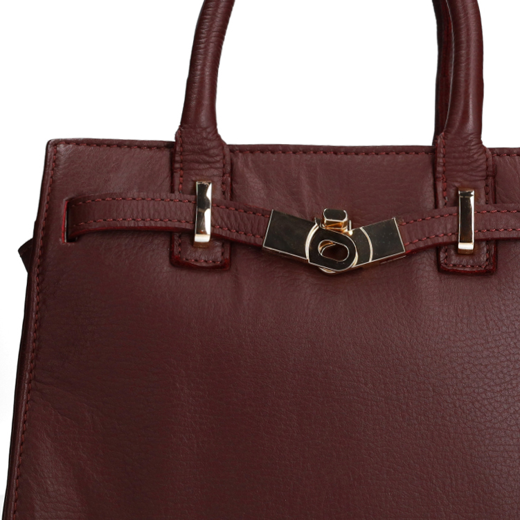 Burgundy leren handtas
