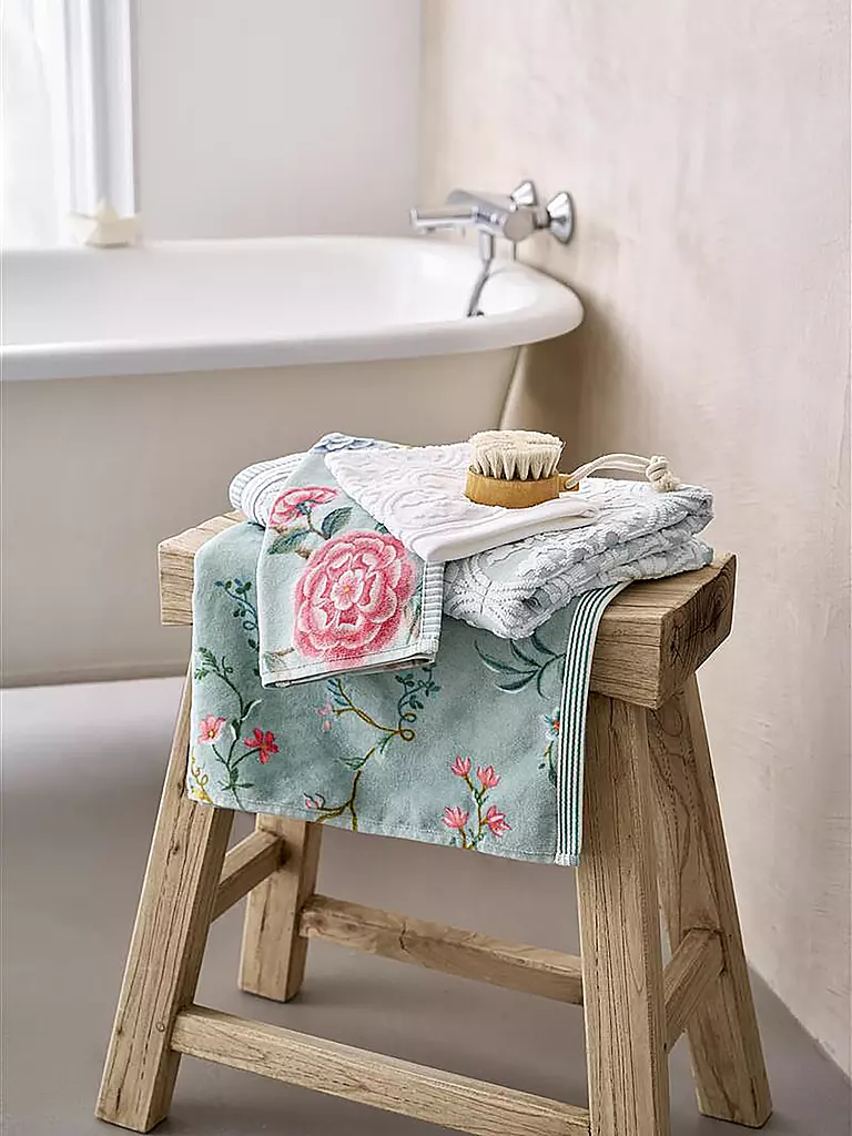 PIP STUDIO Handtuch LES FLEURS 55x100cm Blau hellblau