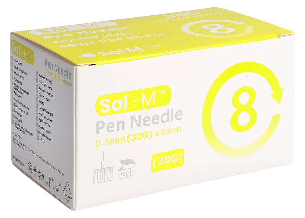 SOL-M Pen Nadel<br>100 Stück, 30G 0.3mmx8mm