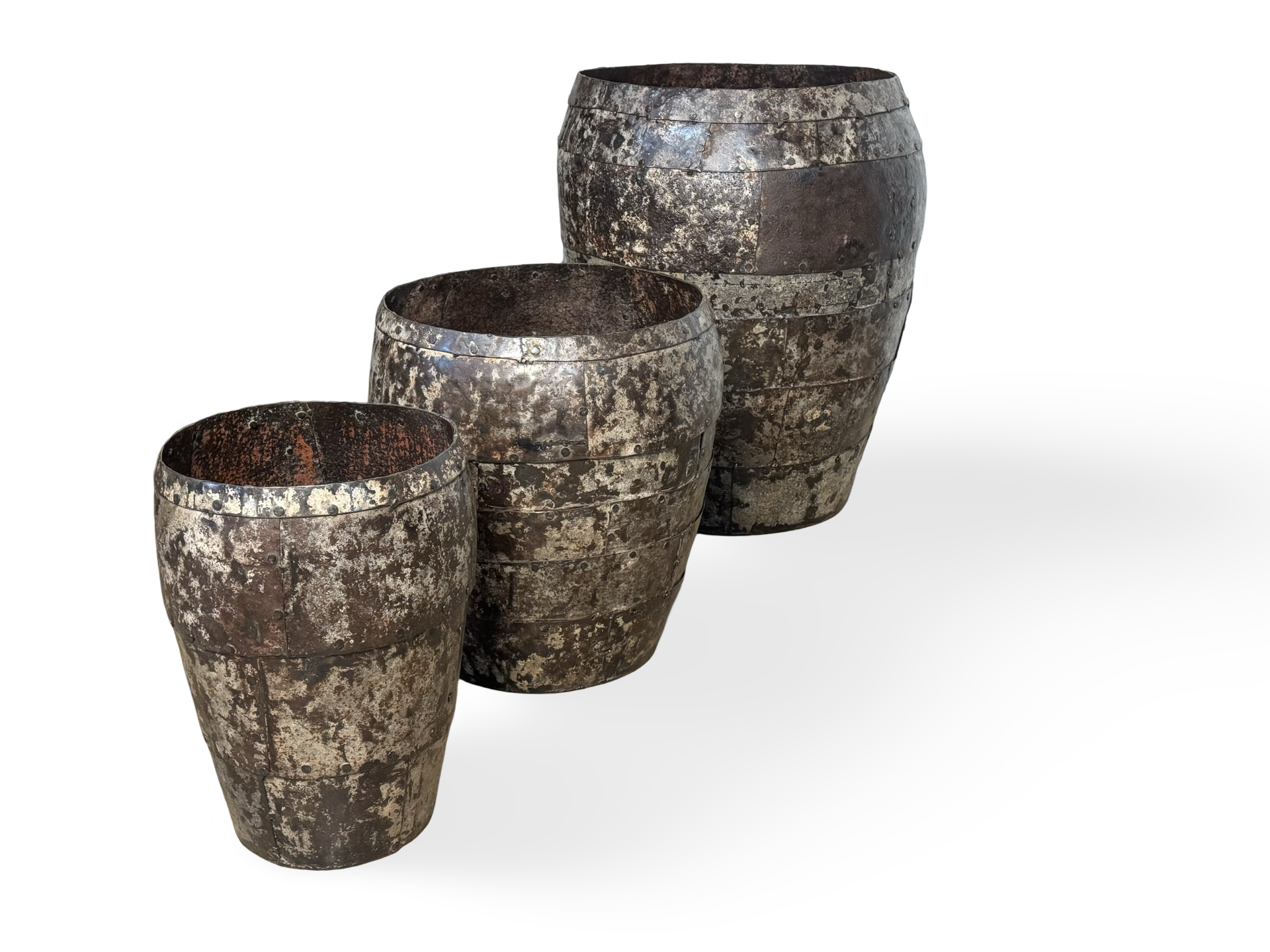 IJzeren planters SET van 3 unieke