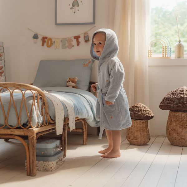 Little Dutch Badjas Geborduurd - Maat 74/80 - Blue