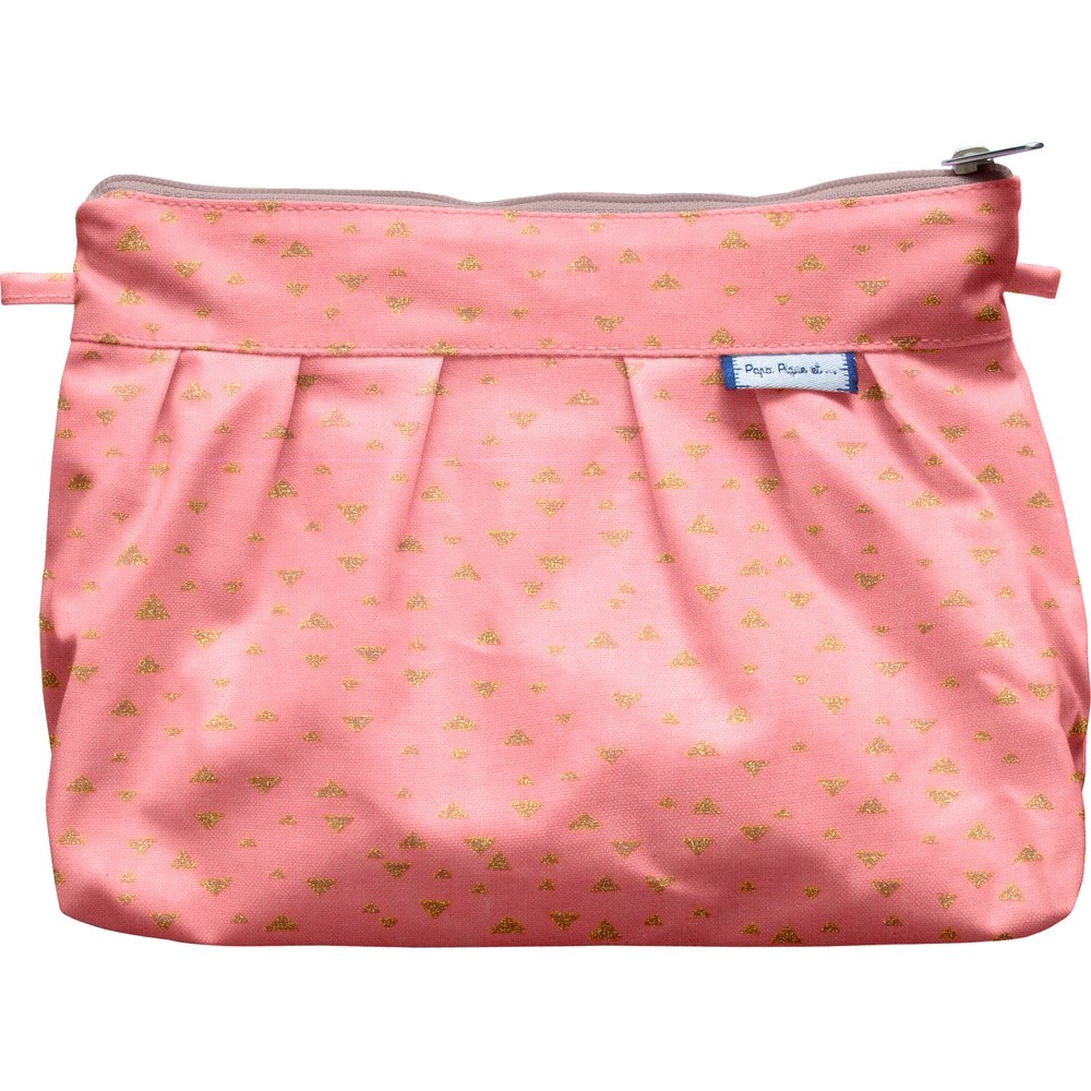 Pochette Plissée Triangle Or Poudré