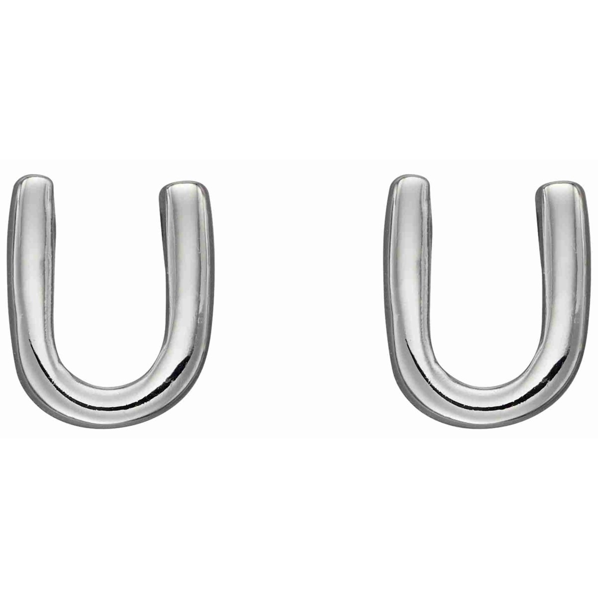 Boucle d'oreille lettre U en argent 925/1000