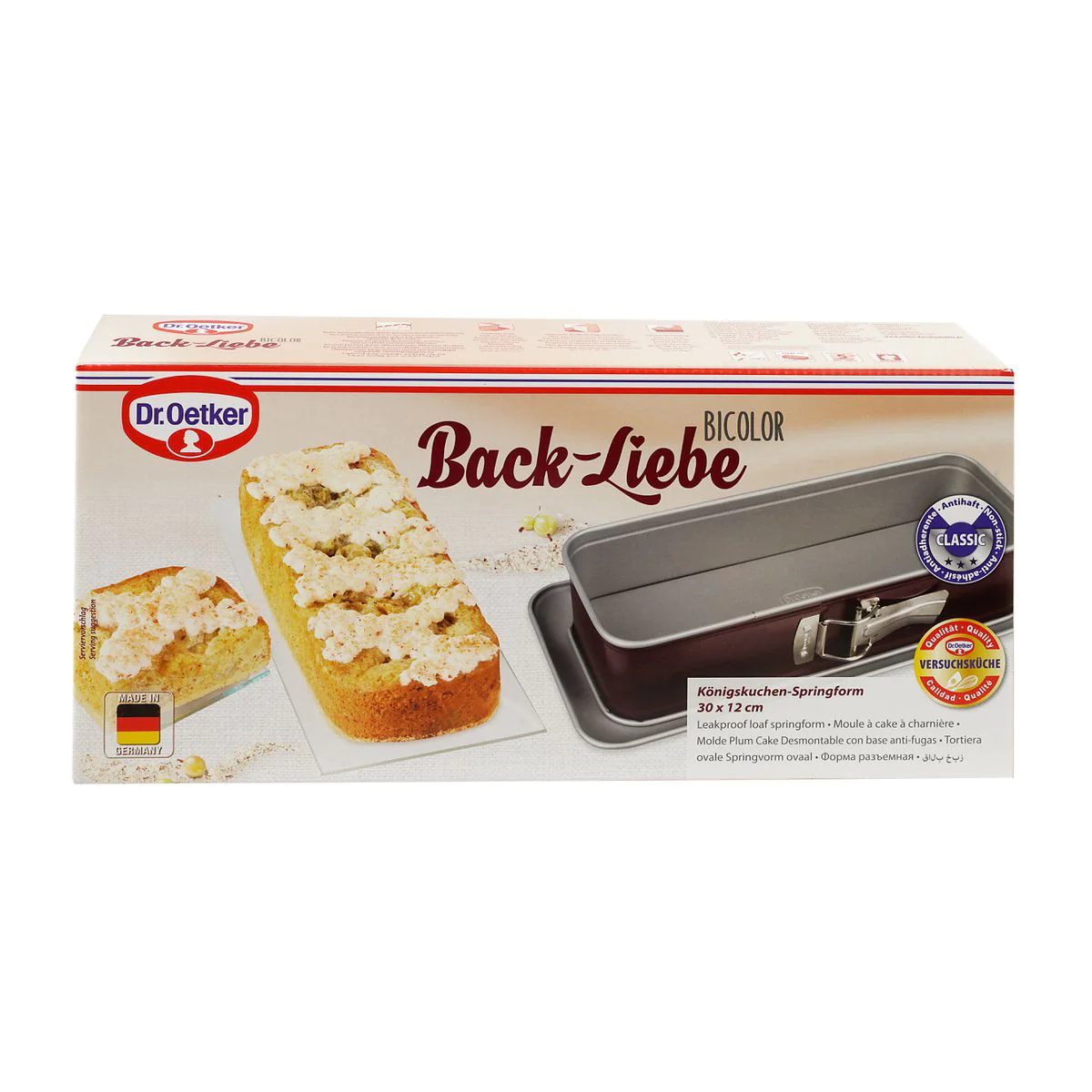 Moule à cake à charnière 30 cm Back-Liebe Bicolor Dr. Oetker