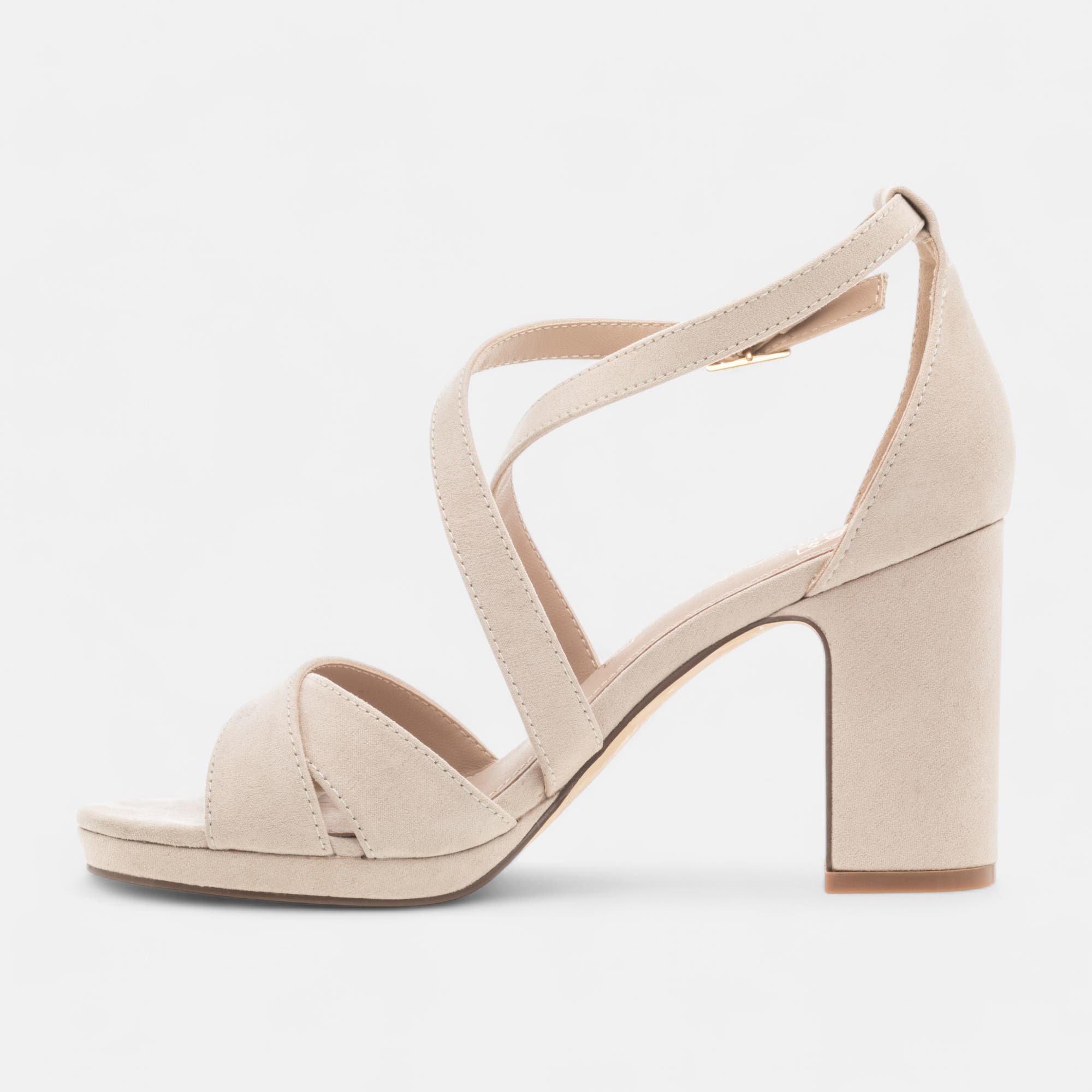 Nu-pieds à talon Femme beige