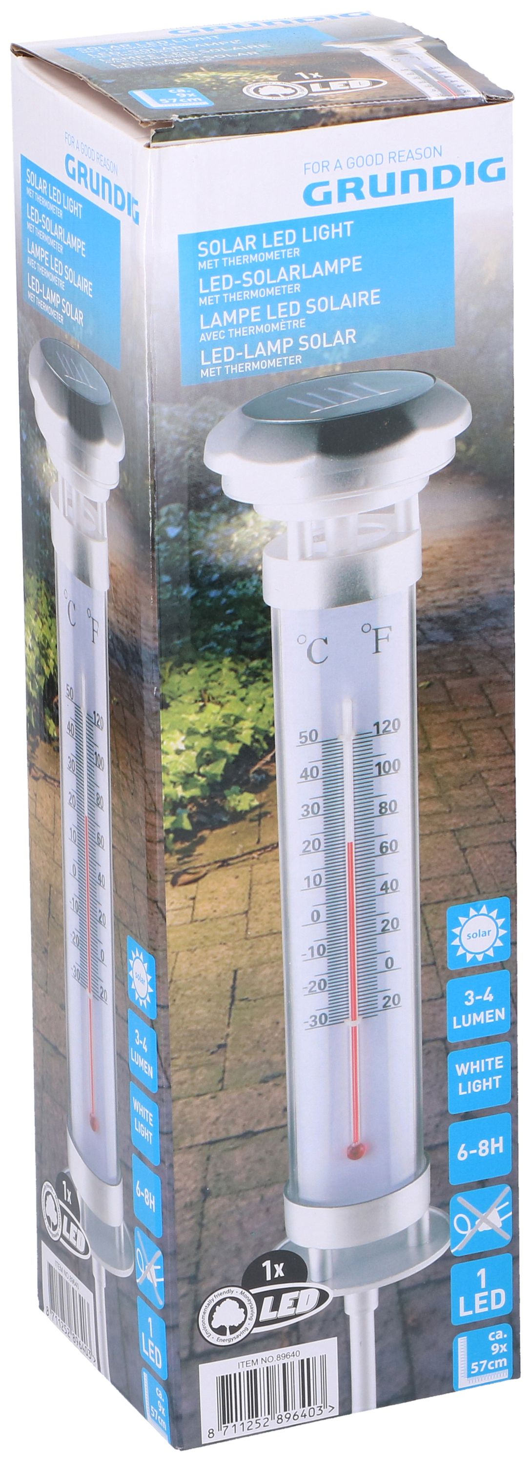 Solarlampe LED mit Thermometer