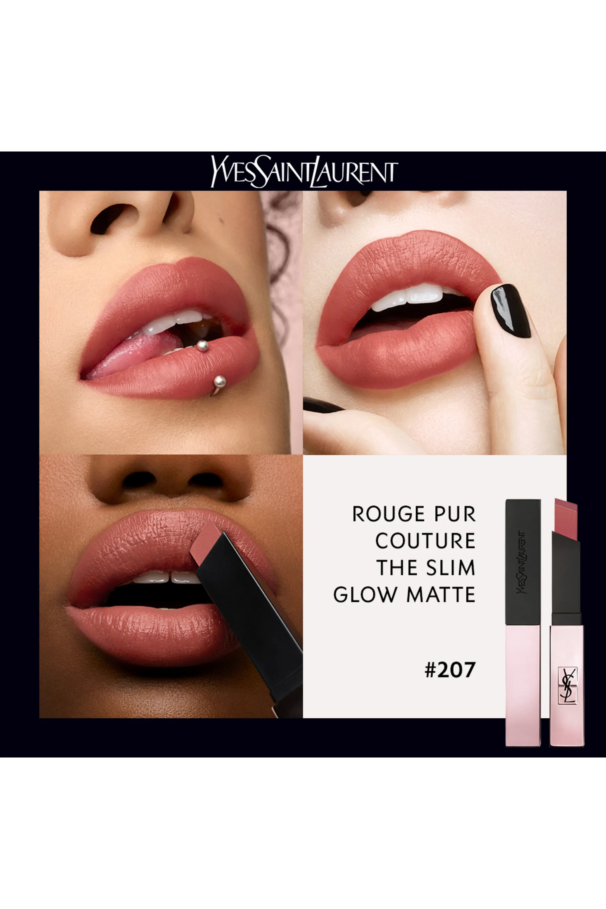 Yves Saint Laurent Rouge à Lèvres Rouge Pur Couture The Slim Glow Matte-2.0 g