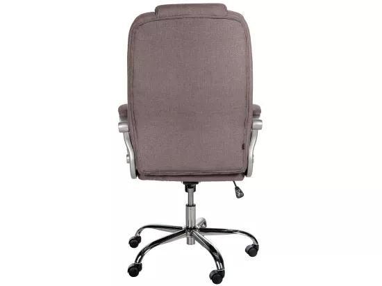 Chaise de bureau - Tissu & Métal chromé - Taupe - XL Apoll