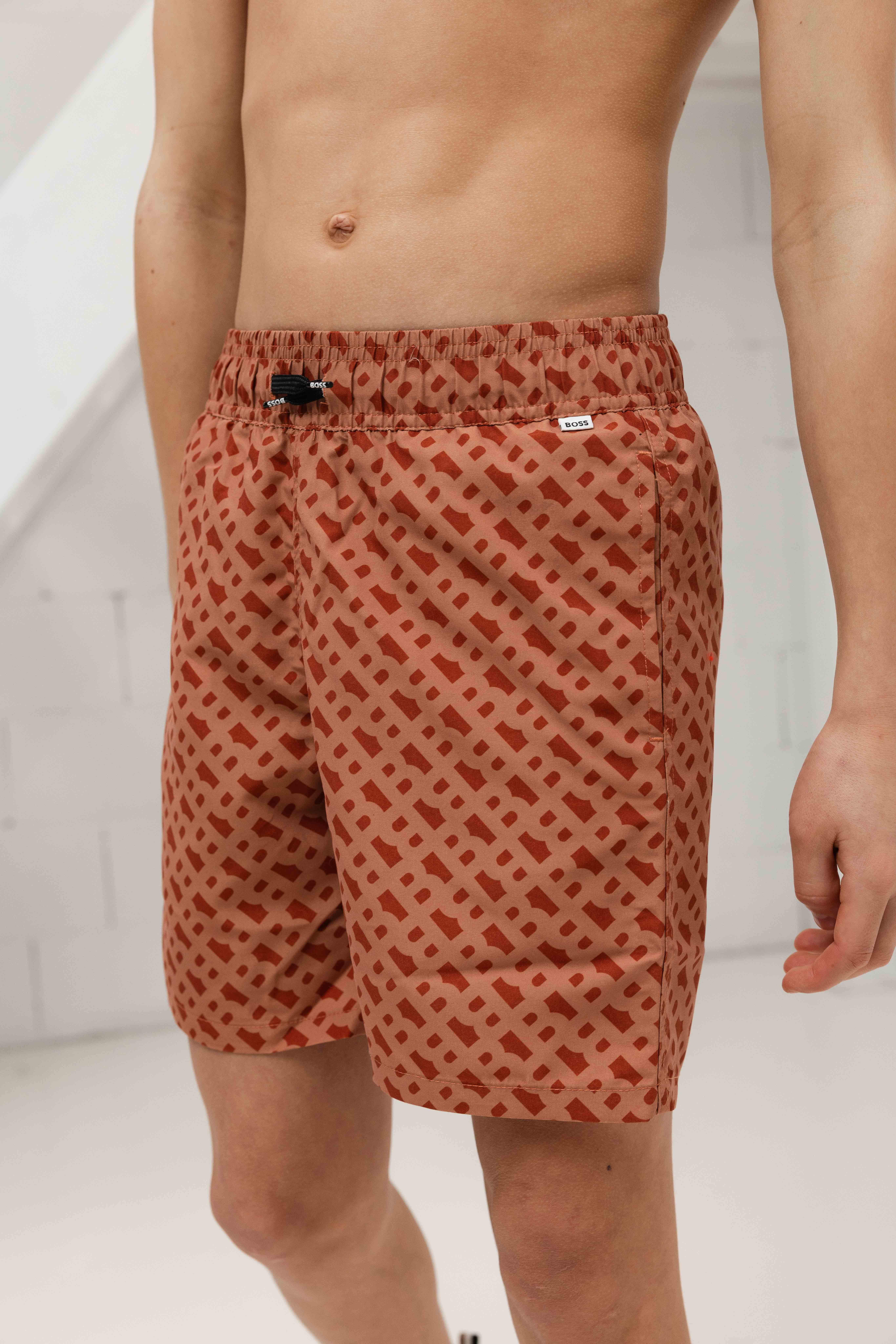 Hugo Boss All Over Print  Zwembroek Kids Bruin
