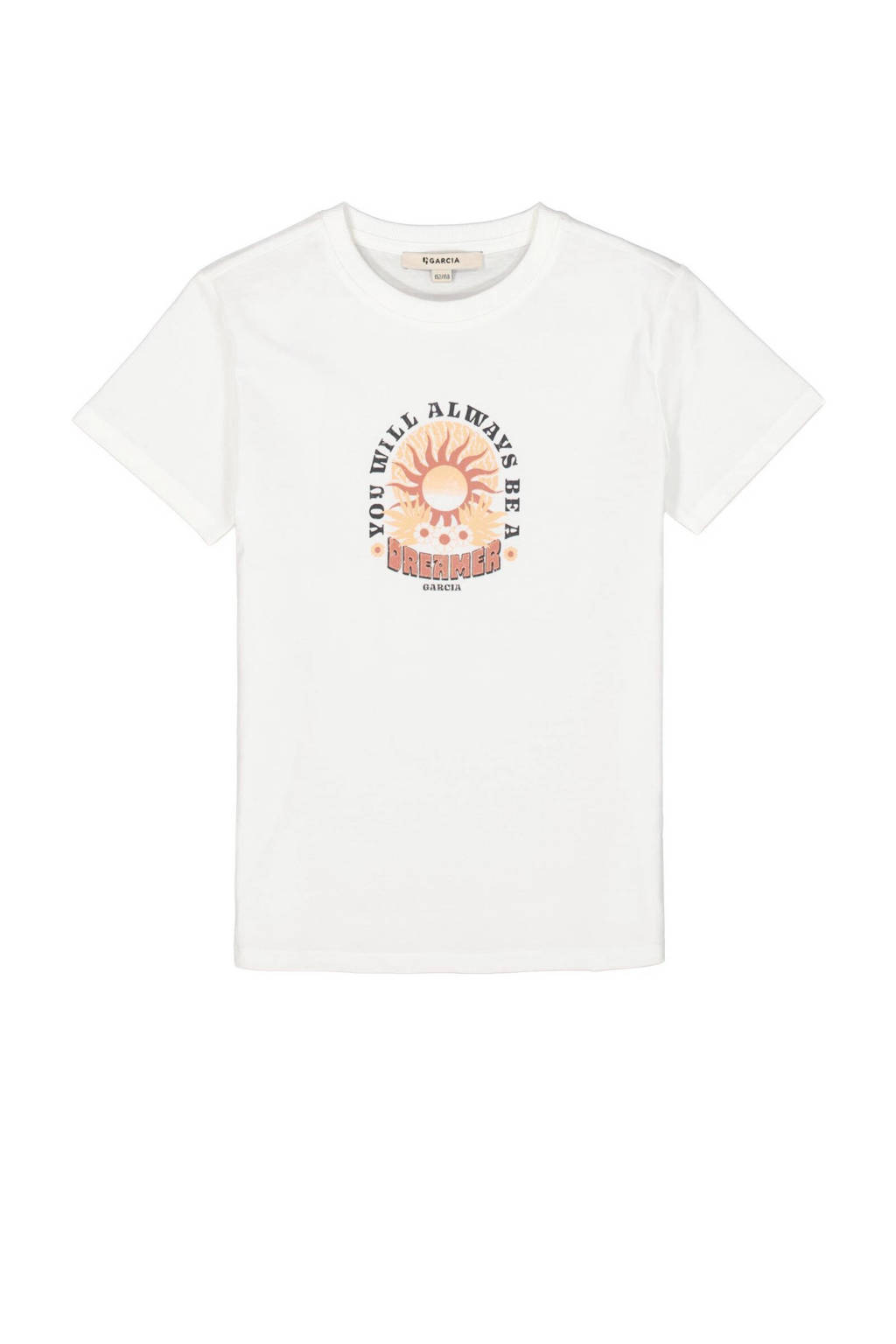 Garcia T-shirt met printopdruk wit/roze