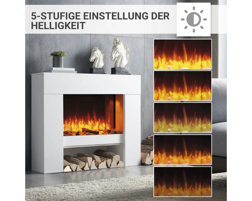 Elektrische haard Balderia Naran wit 2000 watt incl. afstandsbediening