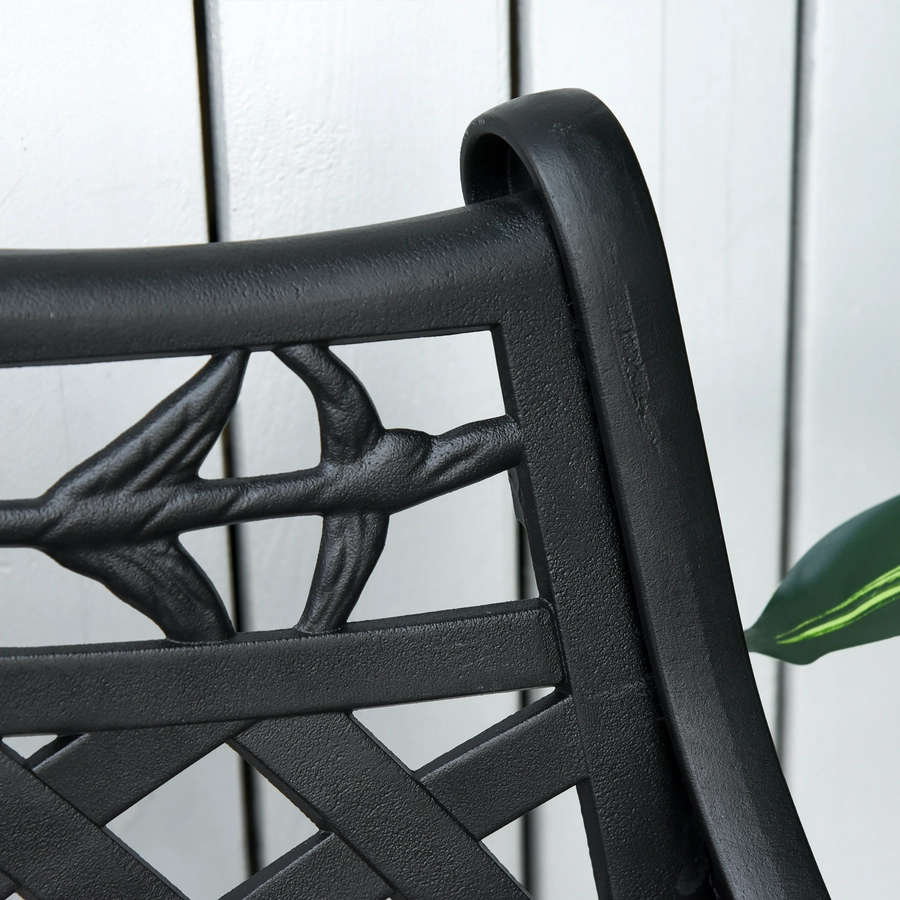 Outsunny Gartenbank aus Aluminium schwarz