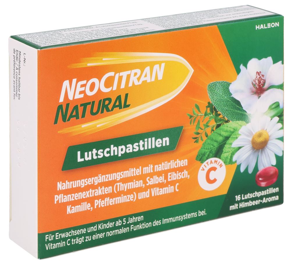 NEOCITRAN Natural Lutschpastillen<br>16 Stück, Blister, Pastillen
