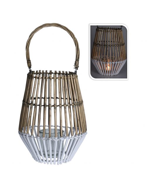 Homestyle Lantaarn Riet - Verlichting - 27x35 cm