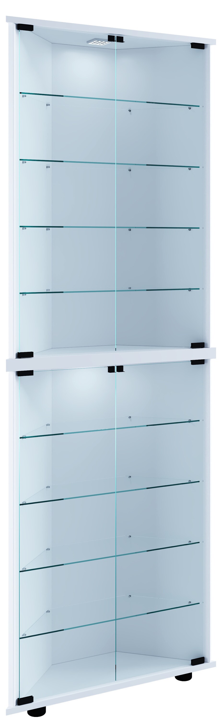 VCM Holz Glas Vitrine Sammelvitrine Glasvitrine Eckvitrine Standvitrine Vecko XL