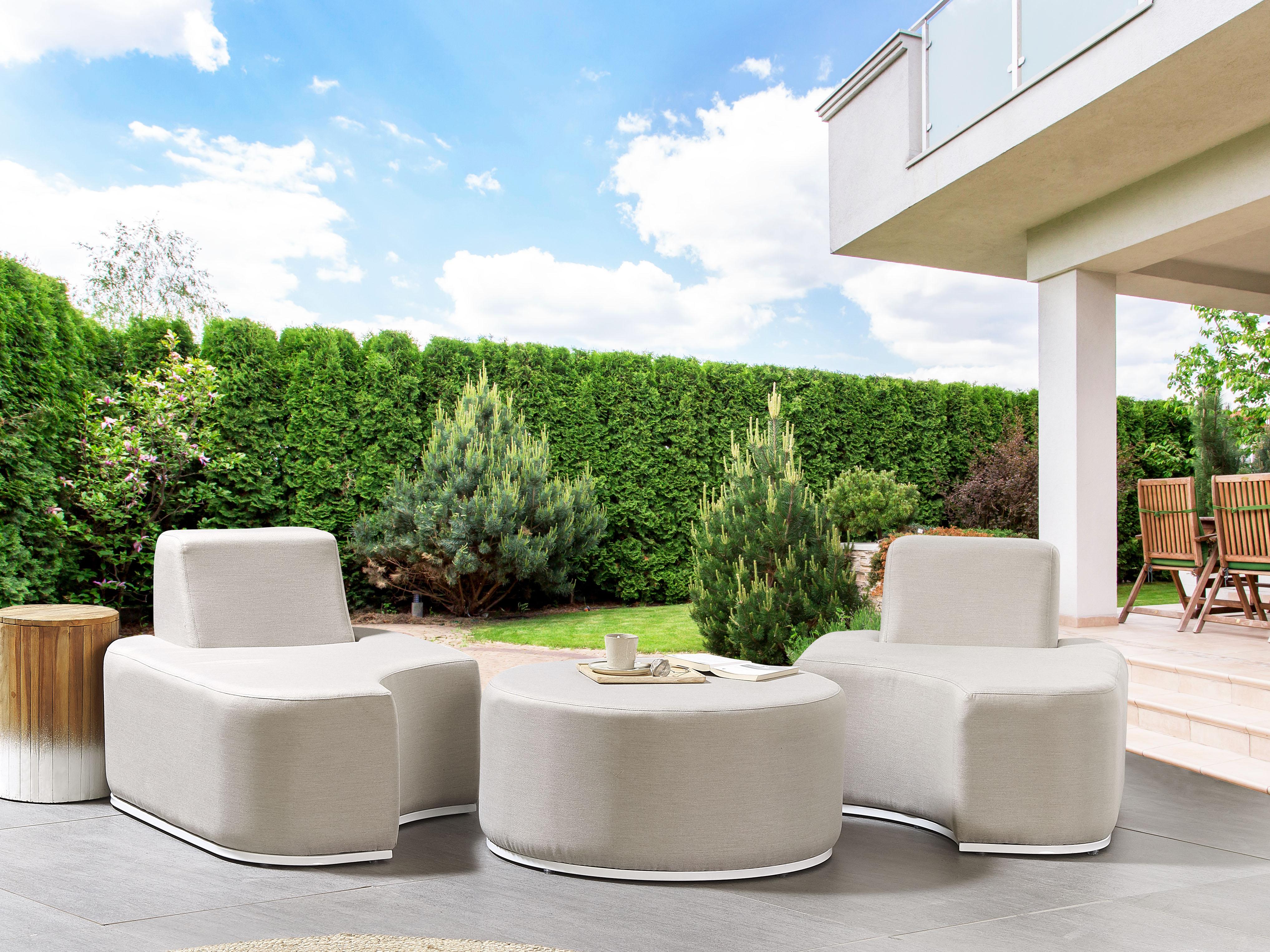 Loungeset met tafel 2-zits FABRO modulair Lichtgrijs