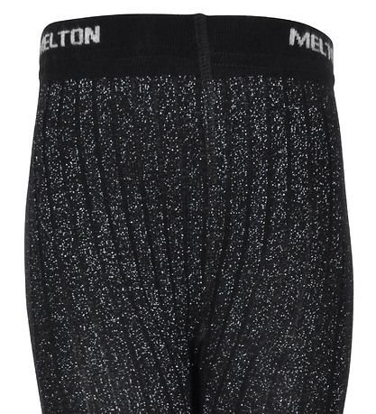 Melton trømpebukser - Bambus - Sort m. Glitter