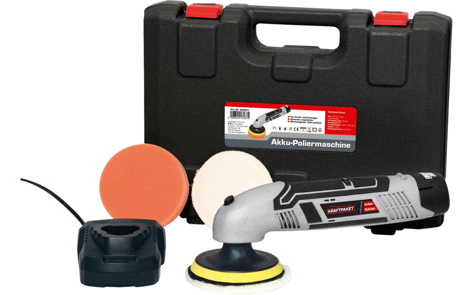 Dino KRAFTPAKET Poliermaschine AKKU 10,8V 100mm