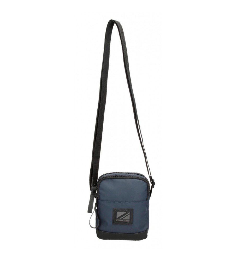 Bolsa de ombro pequena Pepe Jeans Hoxton com dois compartimentos, azul marinho