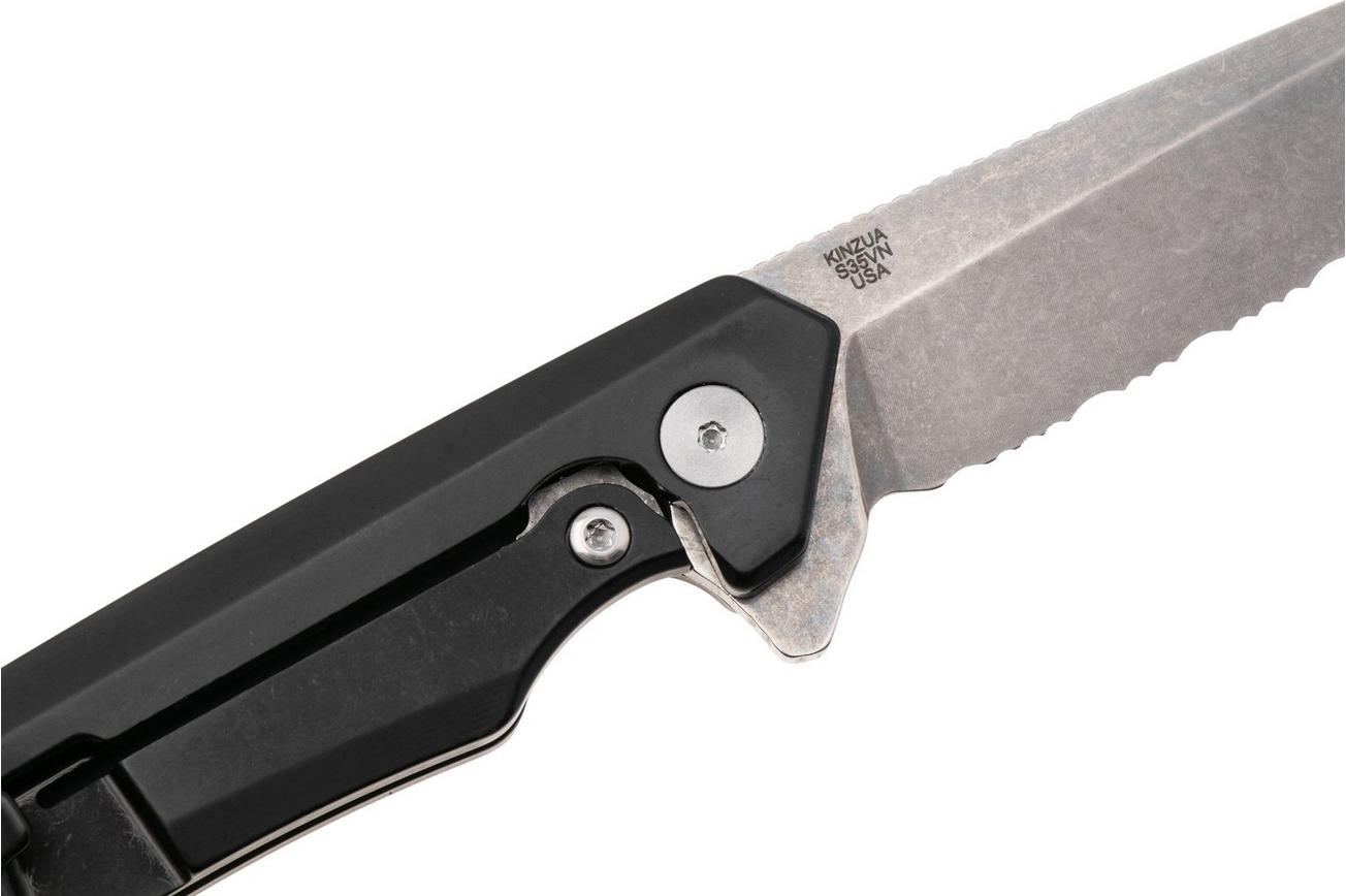 Case Kinzua Spearpoint Black Anodized Aluminum, 64633, S35VN, serrated zakmes
