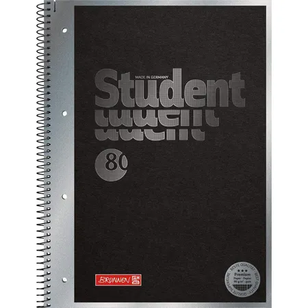 BRUNNEN Collegeblock Premium Student „Hardwired“ A4 kariert, mit Randlinie innen und außen, Lin. 28