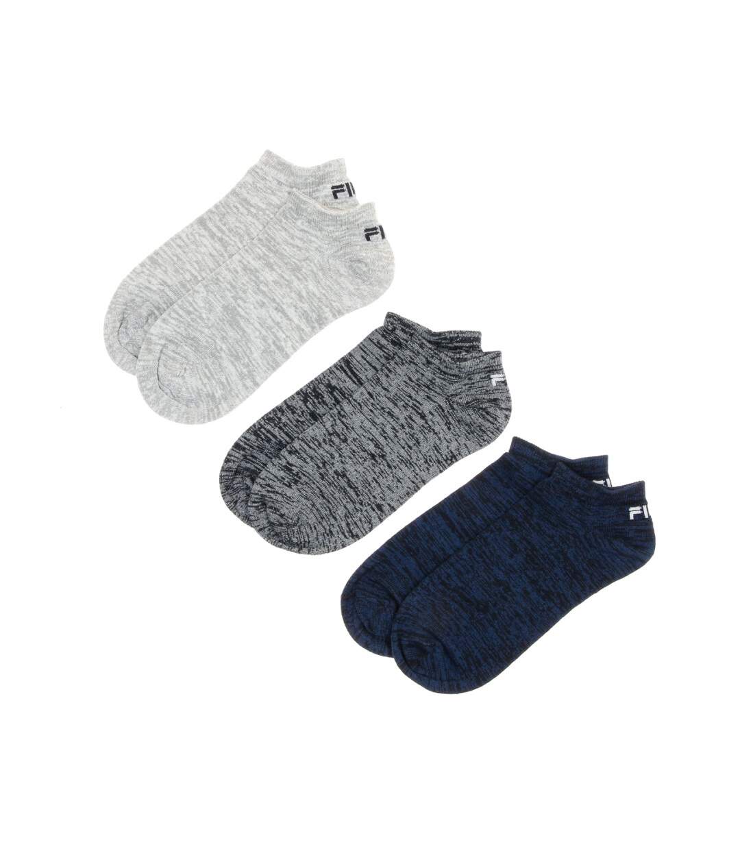 X3 Paires de Chaussettes Gris/Marine Mixte Fila Invisible