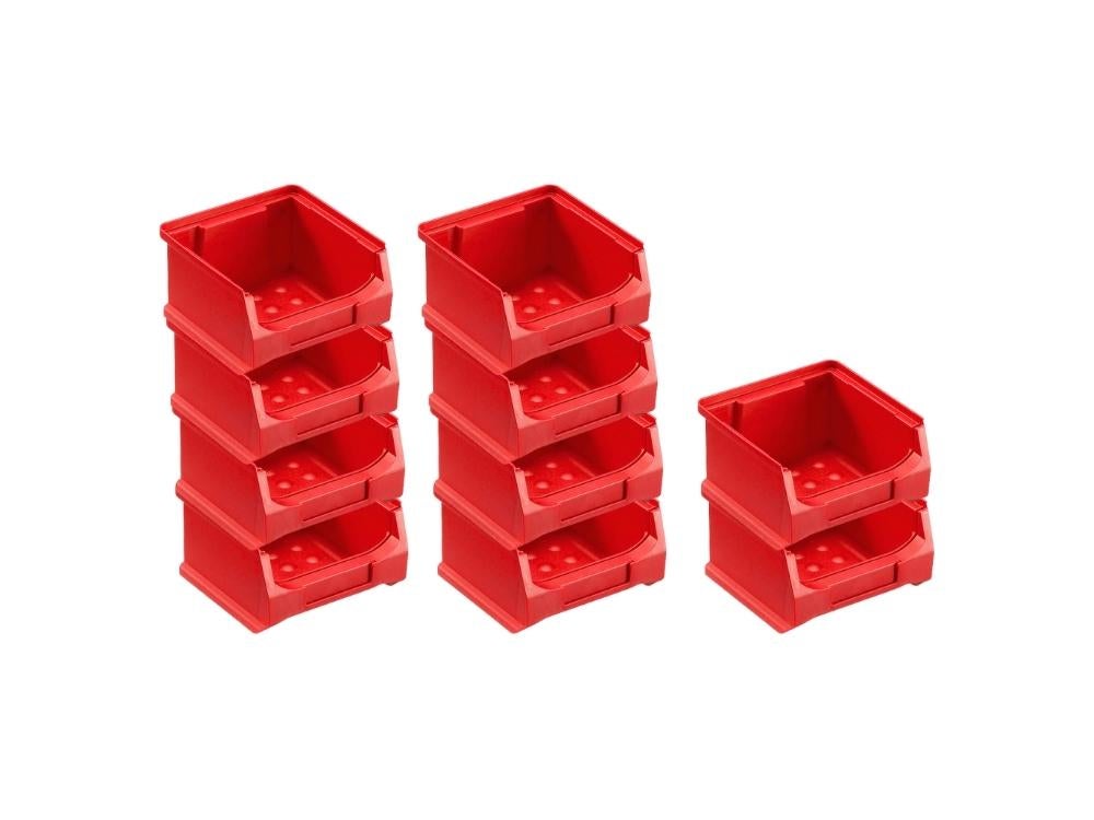 PROREGAL Value Pack 10x Rode Opbergdozen 1,0 HxBxD 6 x 10 x 10 cm 0,4 Liter Opbergdozen