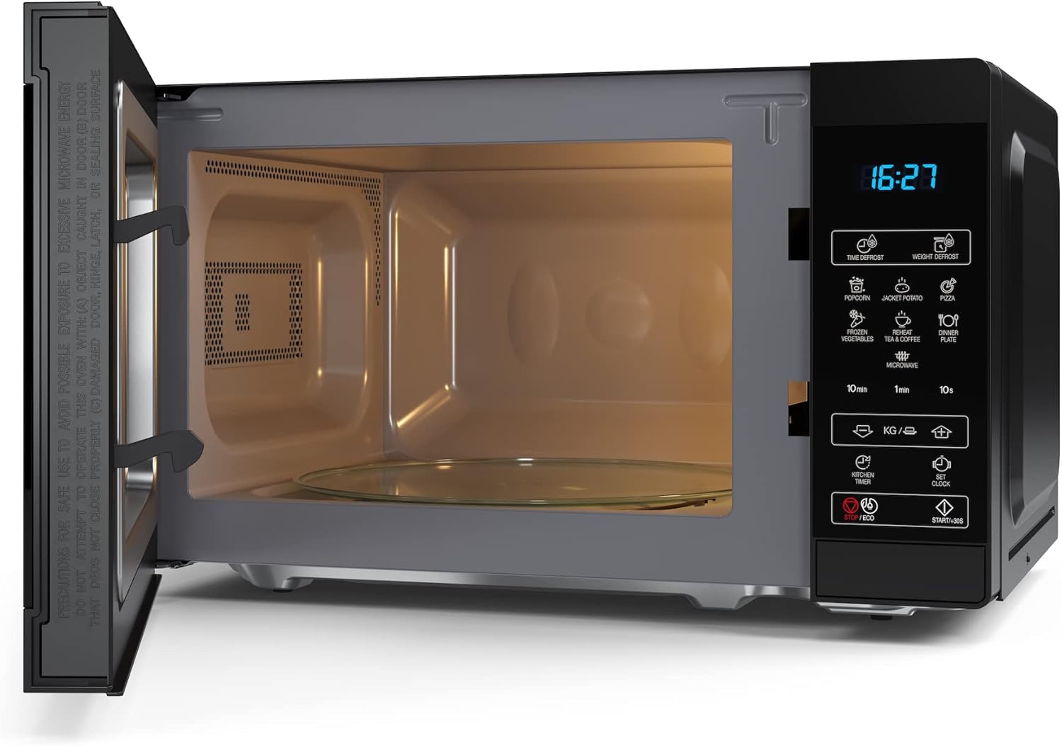 SHARP MS02E Mikrowelle (Mikrowelle: 800W, 11 Leistungsstufen, Auftaufunktion, Abmessungen: 440x258x324cm), schwarz