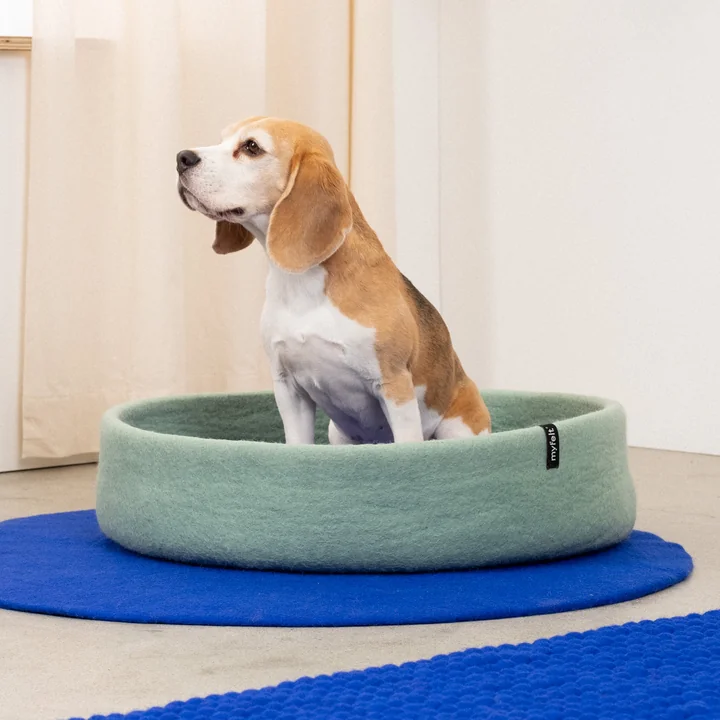 myfelt - Fine Hundekorb Ø 40 cm, Inlay rotorange