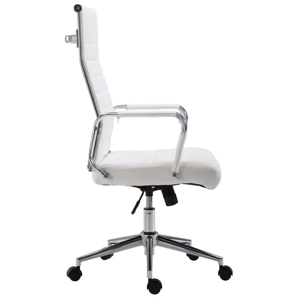 CLP Bureaustoel Kolumbus chroom Frame - Kunstleer - wit