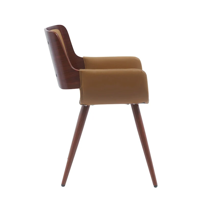 Carson Carrington Kjerringvag Faux Leather Mid-Century Dining Chair with Metal Legs