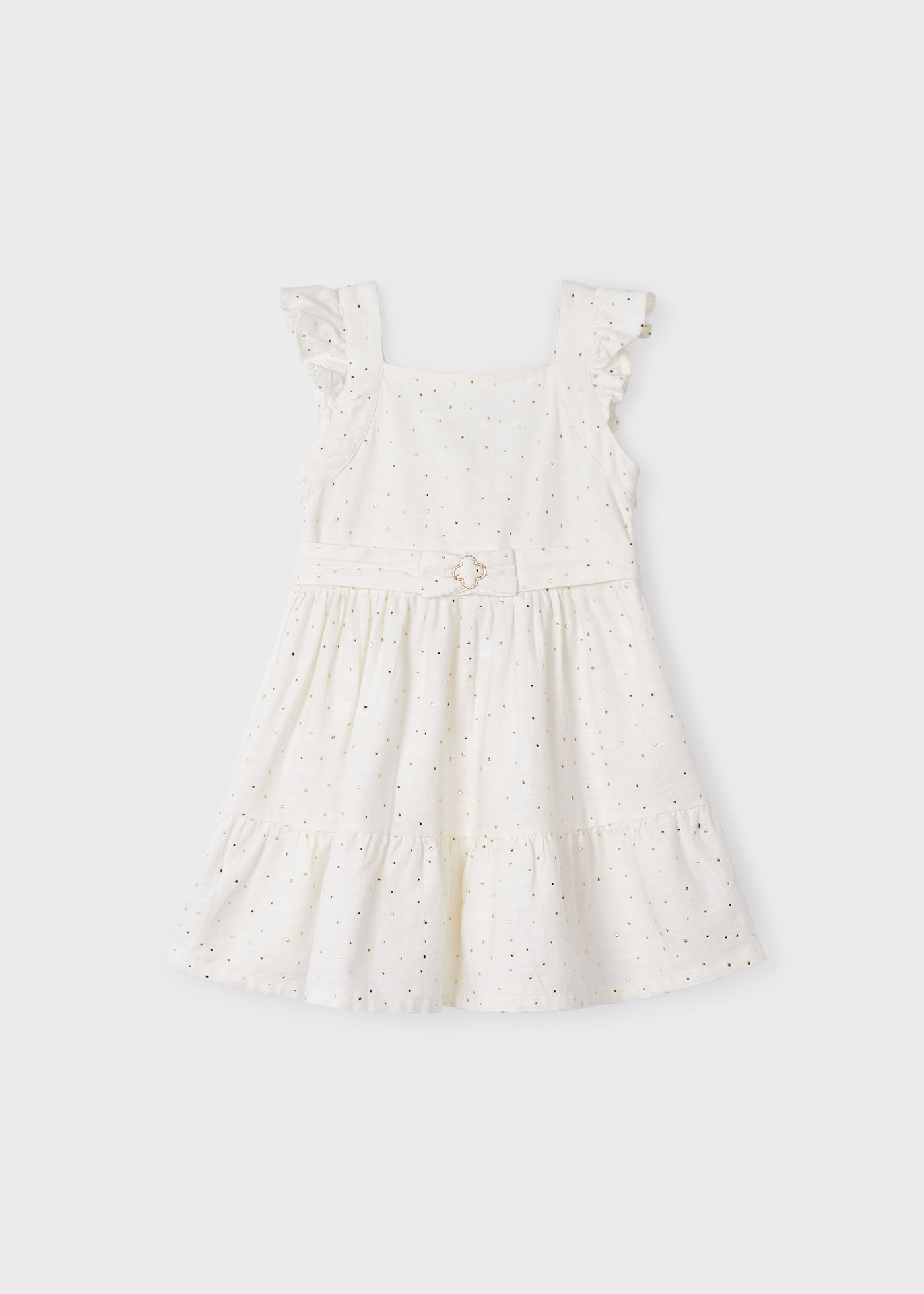 Vestido metálico de bolinhas para meninas