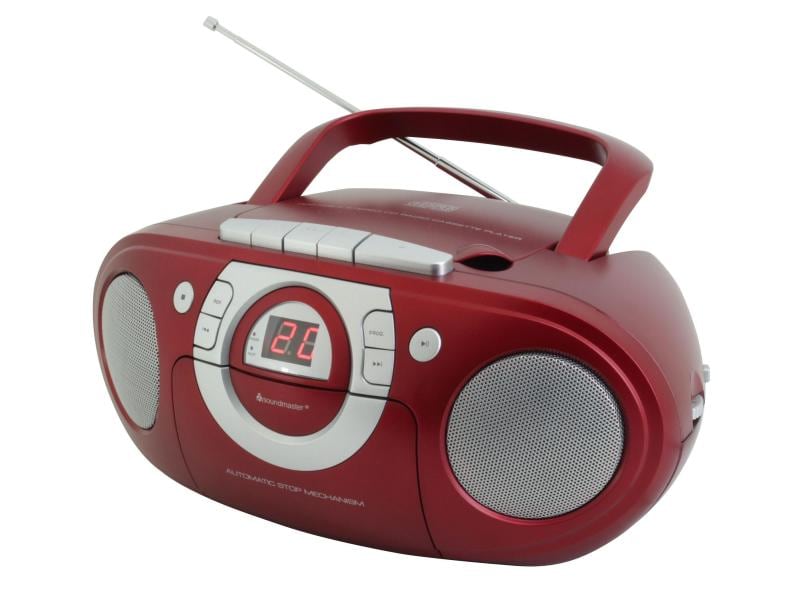 soundmaster Radio/CD-Player SCD5100RO Rot Radio-Kassettenspieler mit CD-Spieler