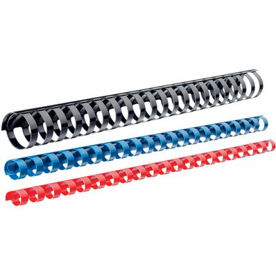 Peigne à relier en plastique, diamètre: 10 mm, noir