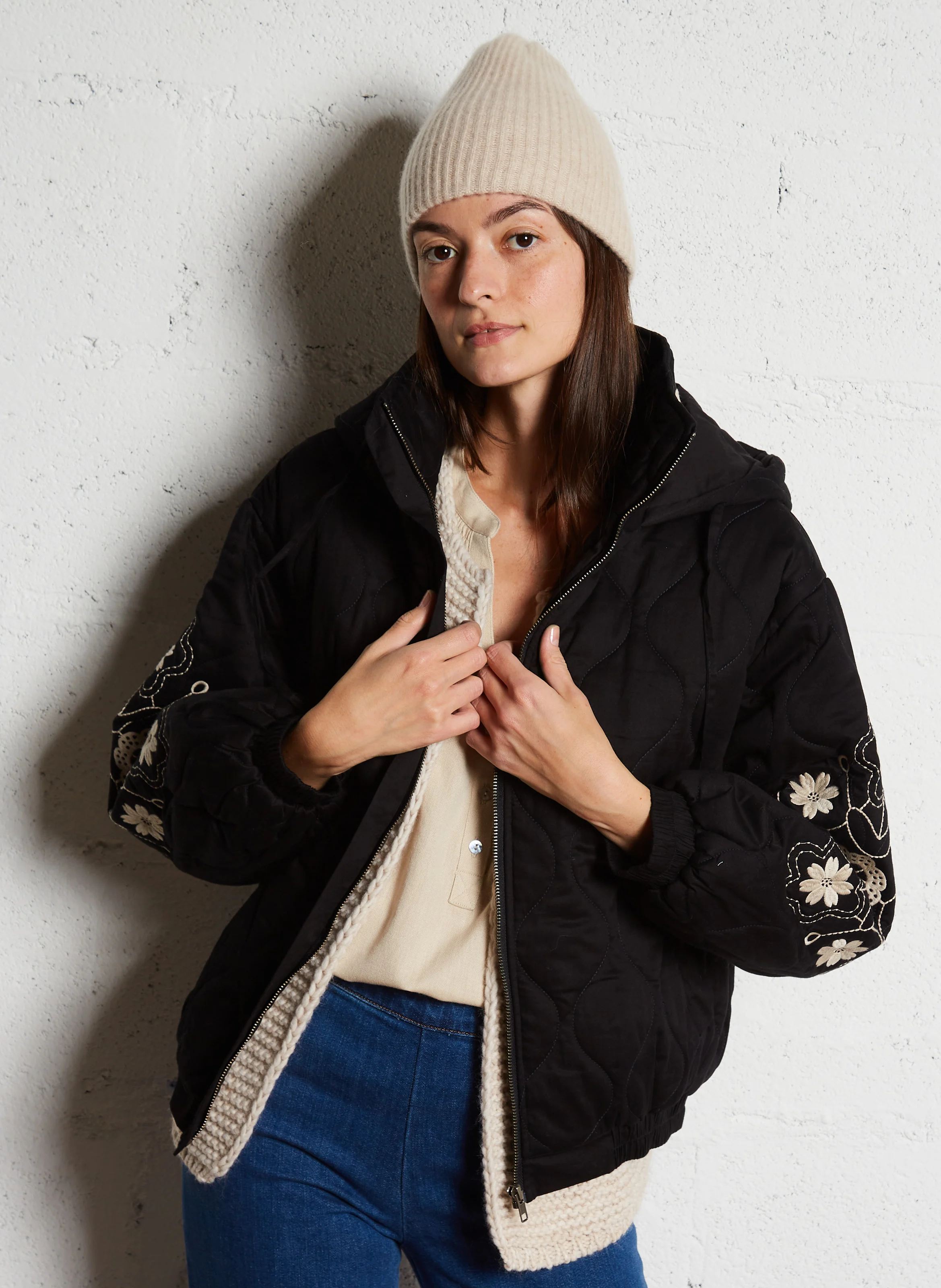 CALLIOPEE - Veste à capuche en coton | Noir