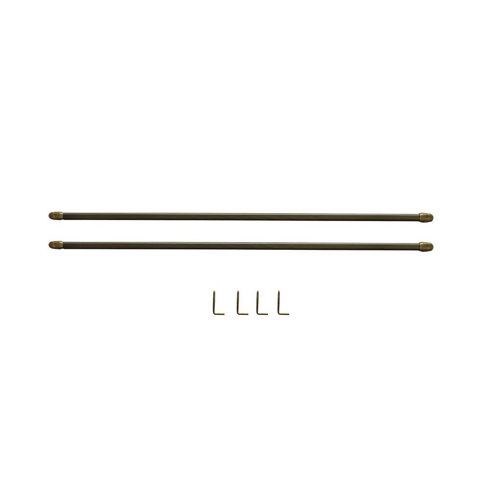 Tringle de vitrage Extensible 50-80 cm métal doré x2