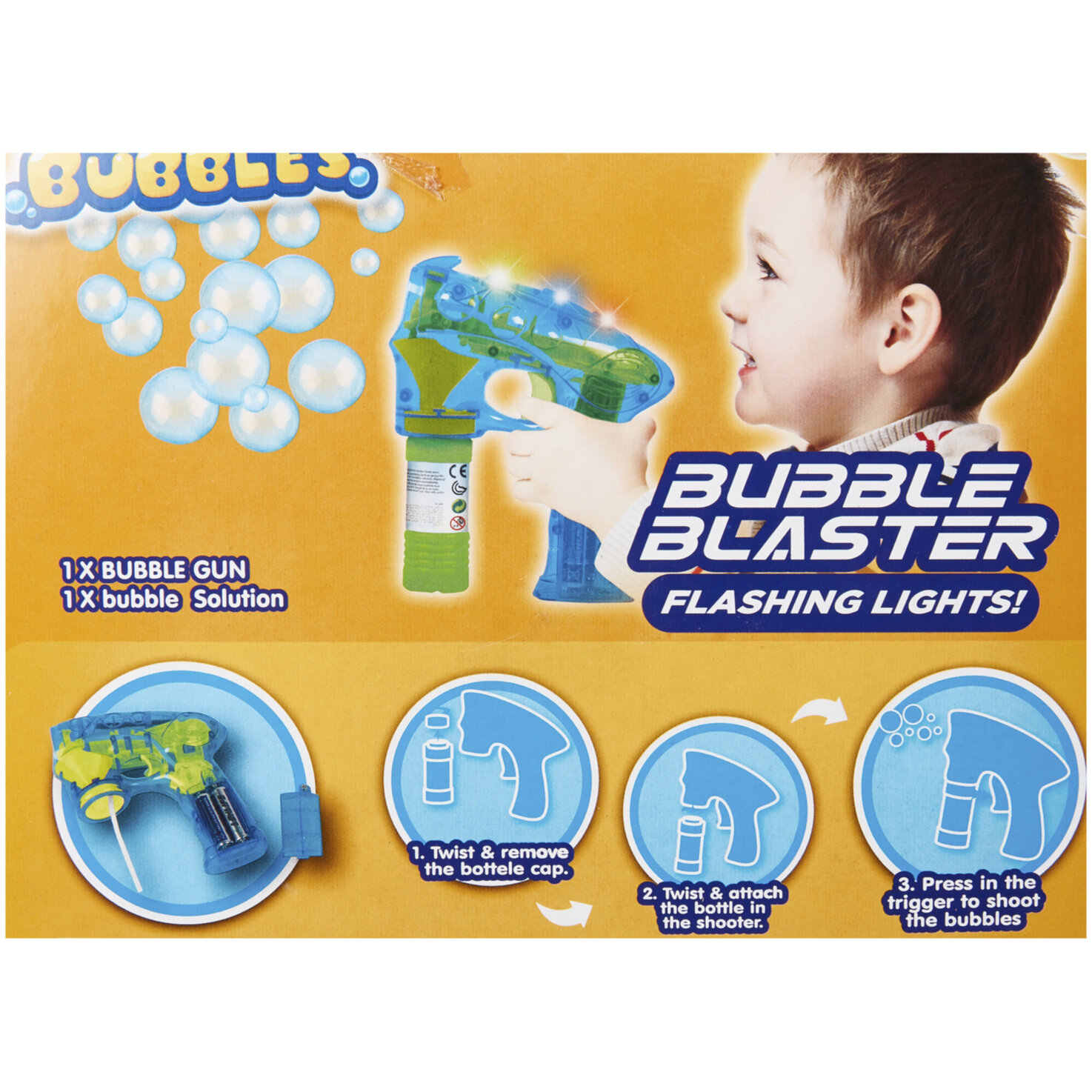 Magic Bubble Seifenblasenpistole mit Licht assortiert