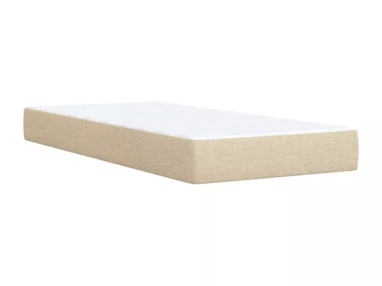 Sommier à lattes de lit et matelas Crème 90x190 cm Tissu