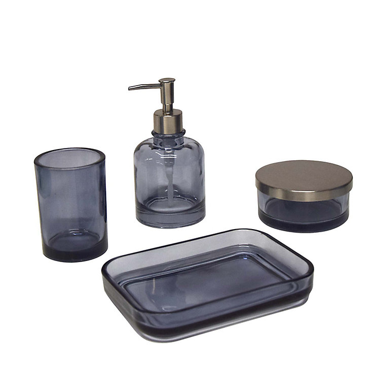 Porte savon GoodHome Tanera en verre coloris bleu L.23 x l.13 x H.3,3 cm