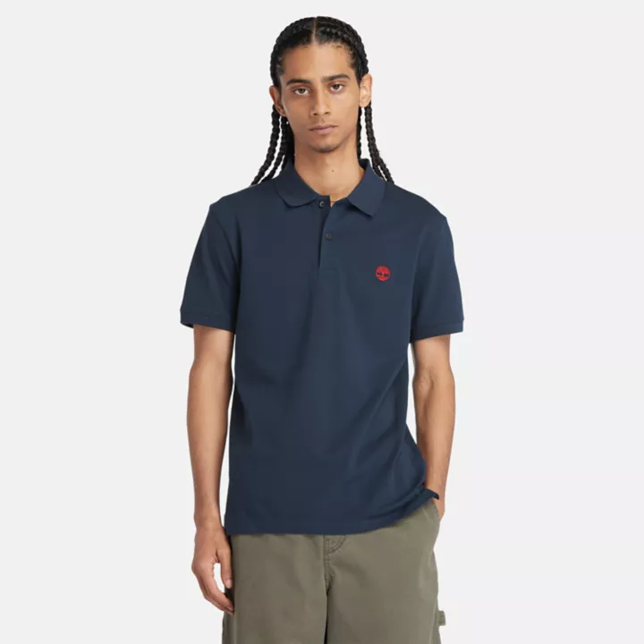 Polo stretch Merrymeeting River pour homme en bleu marine