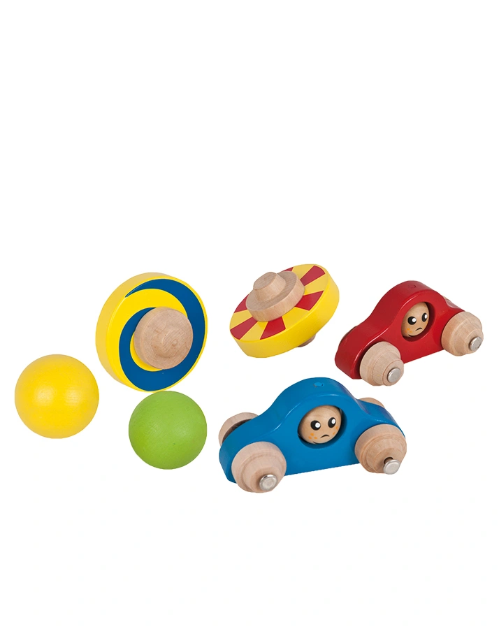Rollbahn 7-teilig aus Holz in bunt