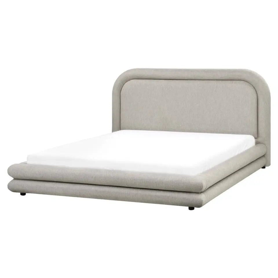 LAVARDENS - Bed - Taupe - 160 x 200 cm - Kunstlinnen