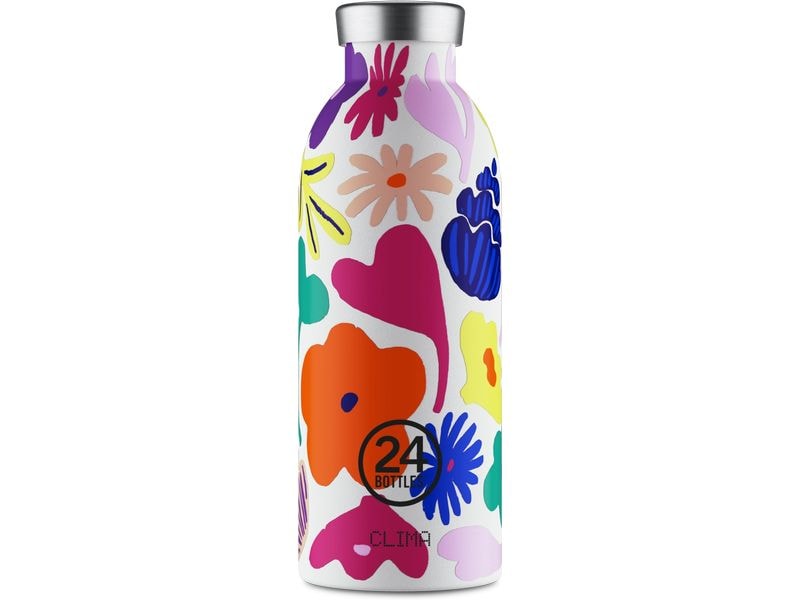 24Bottles Thermosflasche Clima 500 ml, Acqua Fiorita Isolierflasche mit doppelwandiger Edelstahlisolation