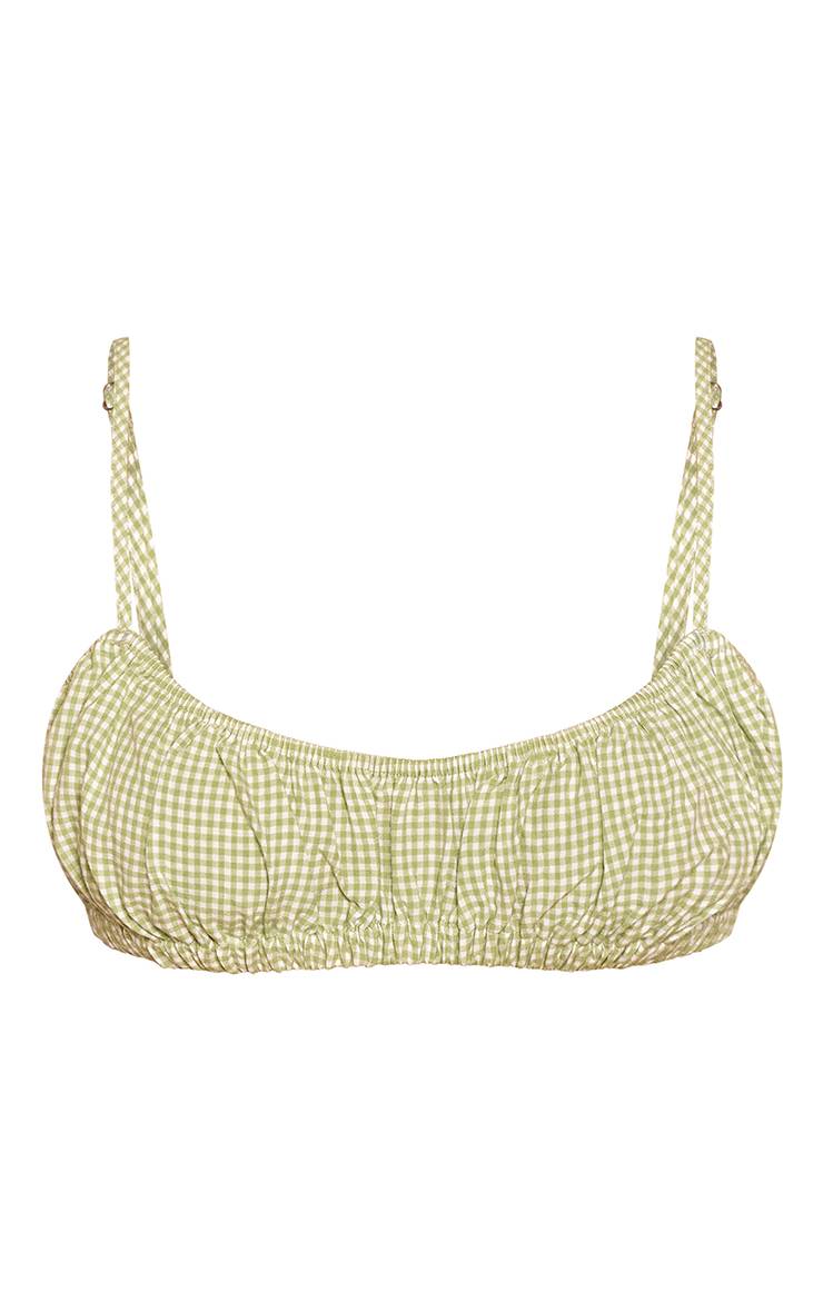 Vert Ensemble Coordonné Brassière Froncée Vichy