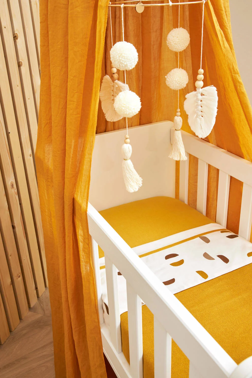 baby wieglaken Shapes 75x100 cm honey gold
