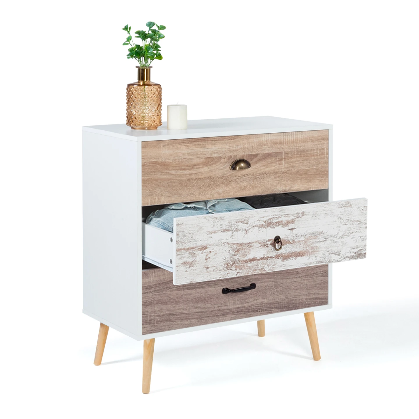 Commode 3 tiroirs BAHIA 75 cm scandinave