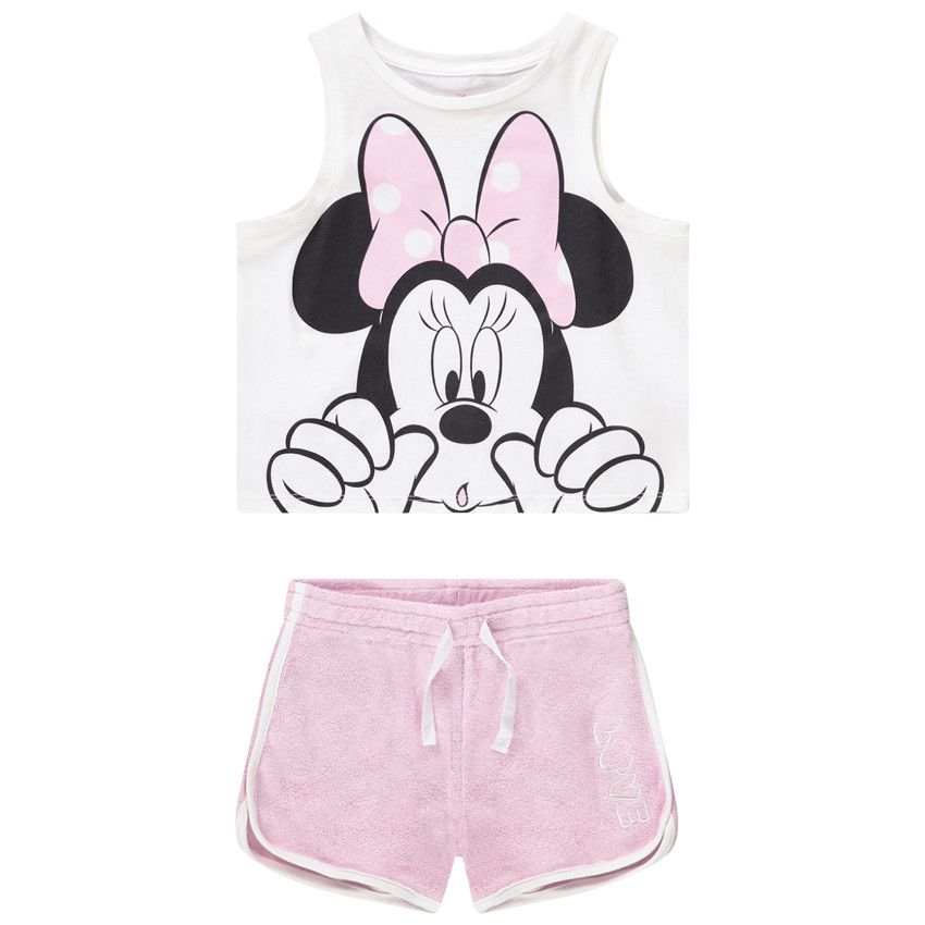 Ensemble 2 pièces Minnie Disney pour fille - Ecru