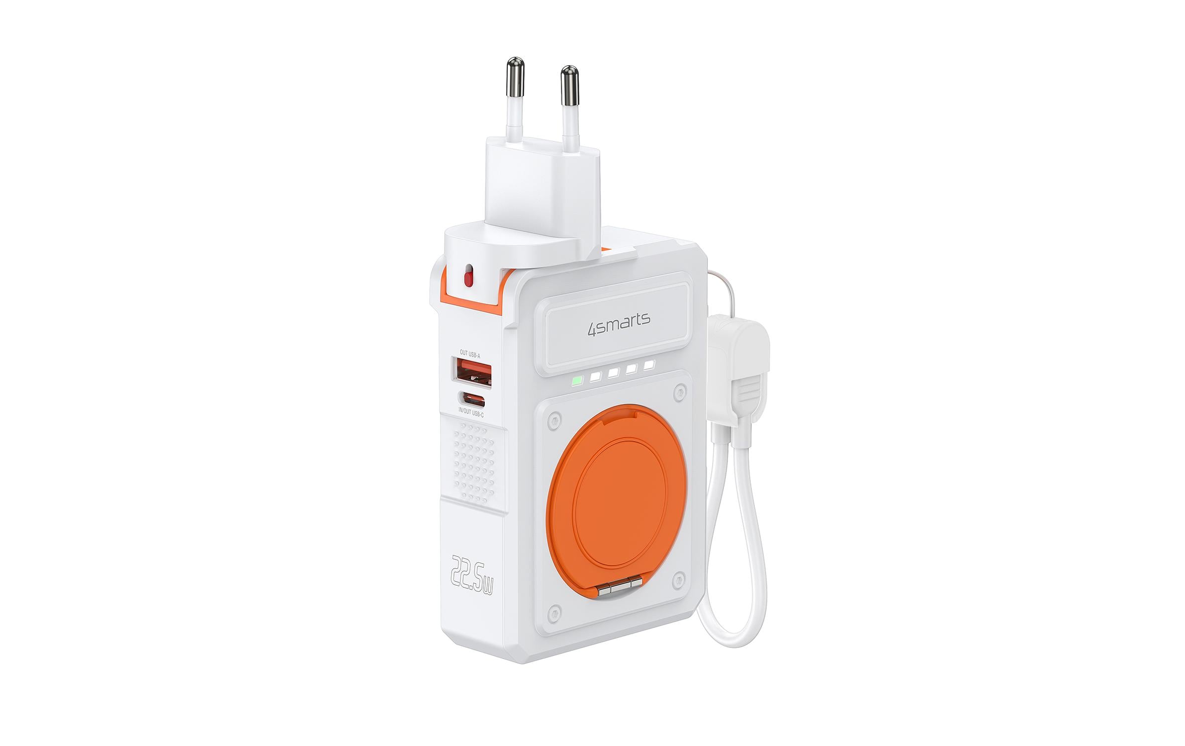 Powerbank 6in1 Hybrid Charger 10000 mAhKabelloses Ladegerät mit Multi-Ladefunktion